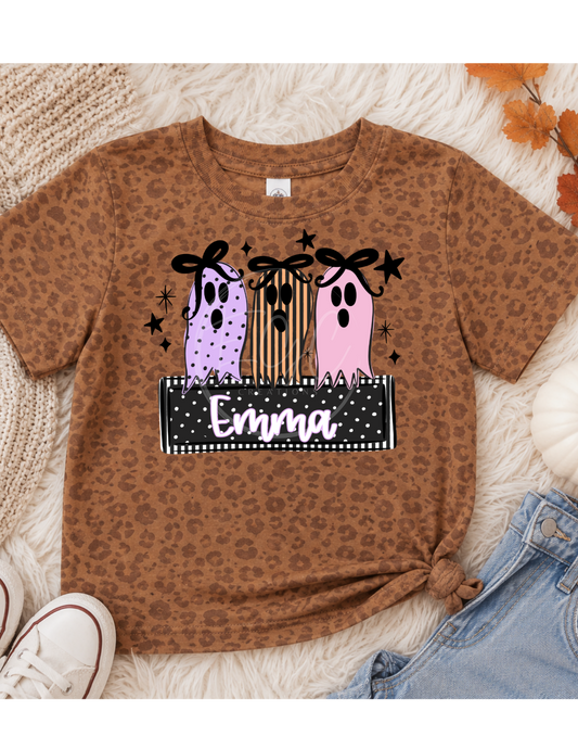 Name Plate Leopard Polka Dot Ghost