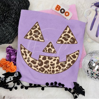 Faux Stitch Leopard Jack O Lantern