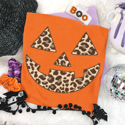 Faux Stitch Leopard Jack O Lantern