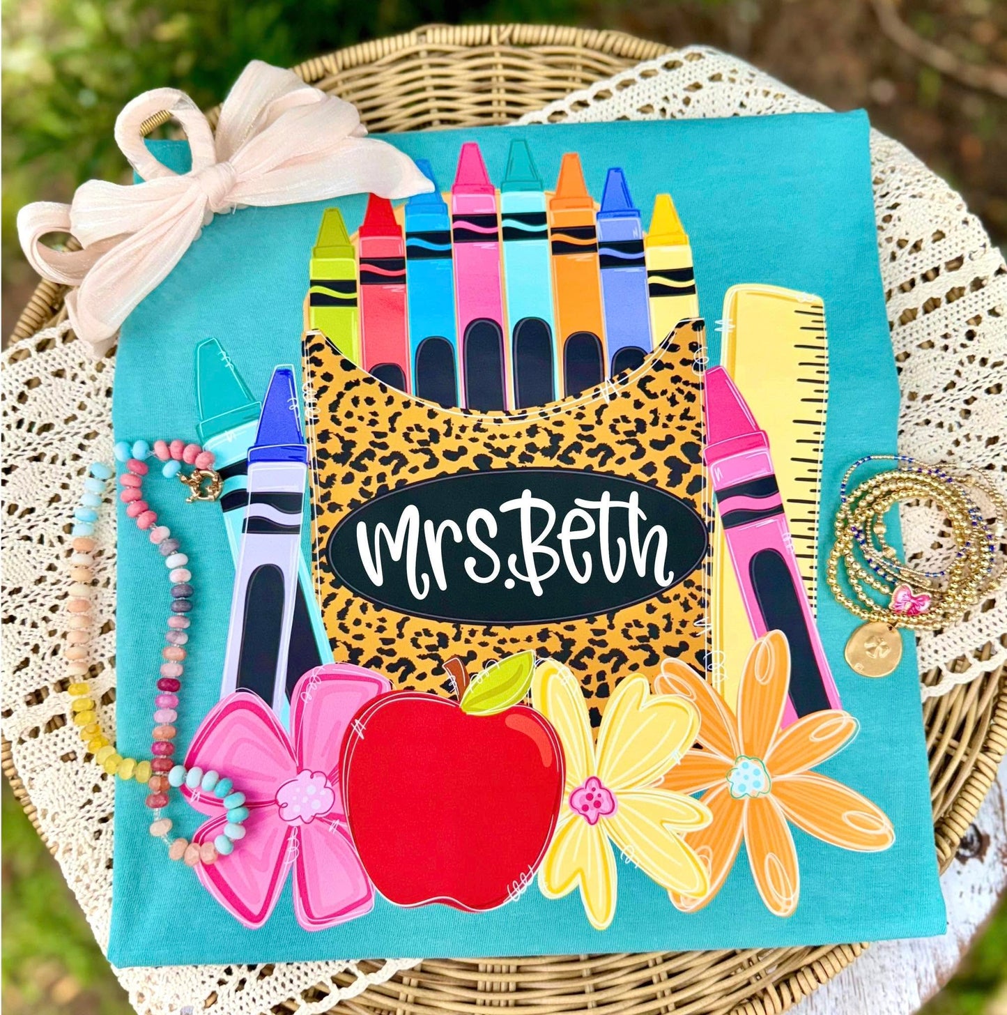 Personalized Leopard Crayon Tee