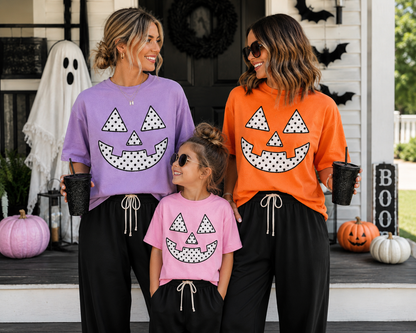 Faux Stitch Polka Dot Jack O Lantern