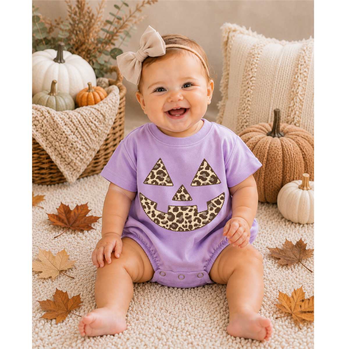 Faux Stitch Leopard Jack O Lantern
