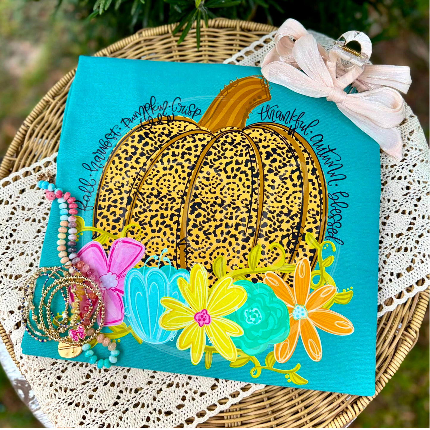 Floral Leopard Pumpkin