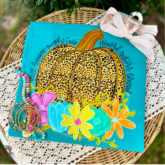 Floral Leopard Pumpkin